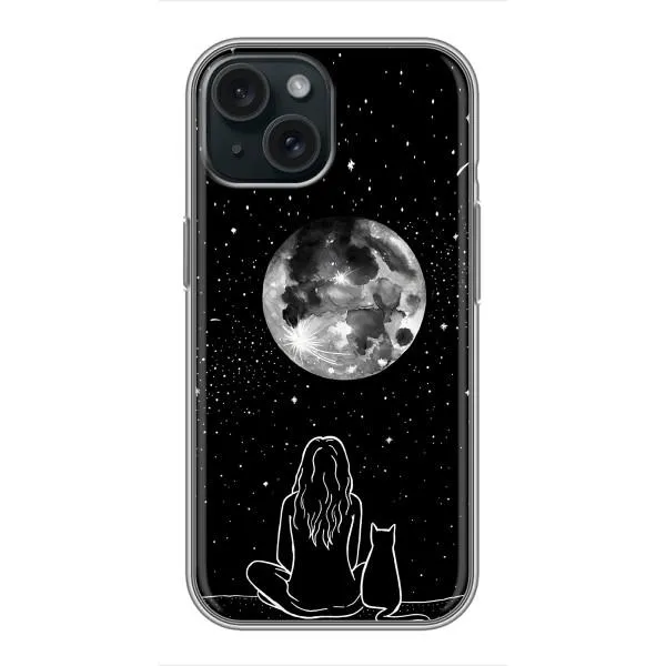 Чехол с принтом «Девушка с котом» для iPhone 14