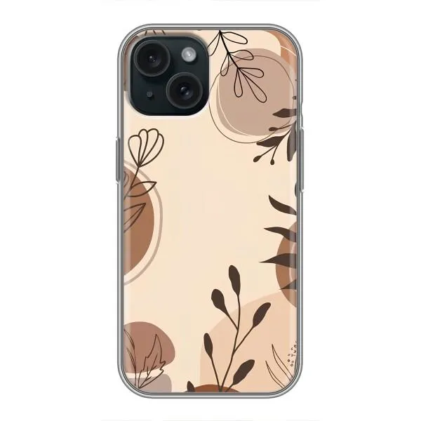 Чохол з принтом «Коричневі квіти» для iPhone 14