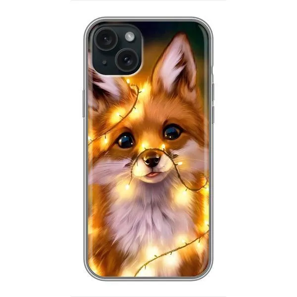 Чехол с принтом «Лисичка в гирляндах» для iPhone 14 Plus