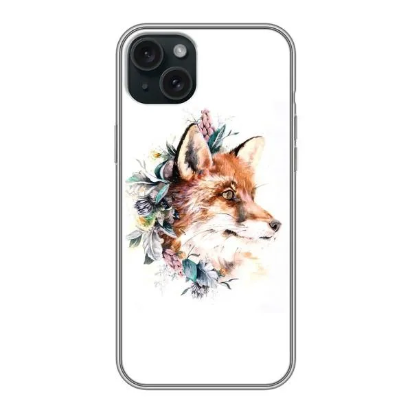 Чехол с принтом «Лисичка в цветочках» для iPhone 14 Plus
