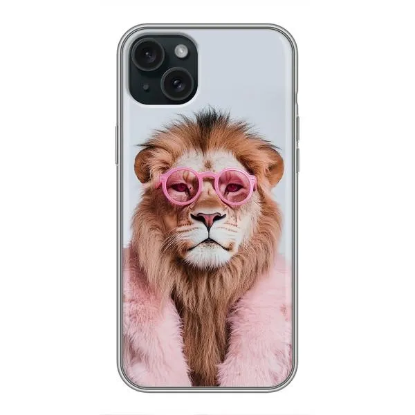 Чехол с принтом «Лев в очках» для iPhone 14 Plus