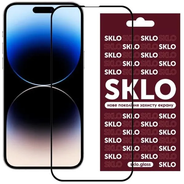 Захисне скло SKLO 3D для Apple iPhone 15 Plus / 16 Plus (6.7") — Чорний — фото 1