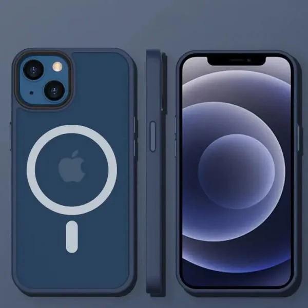 TPU+PC чохол Metal Buttons with MagSafe Colorful для Apple iPhone 15 Plus (6.7") — Синій — фото 2