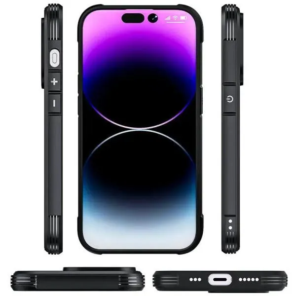 TPU+PC чехол Defense Matte для Apple iPhone 15 Plus (6.7") — Черный — фото 4
