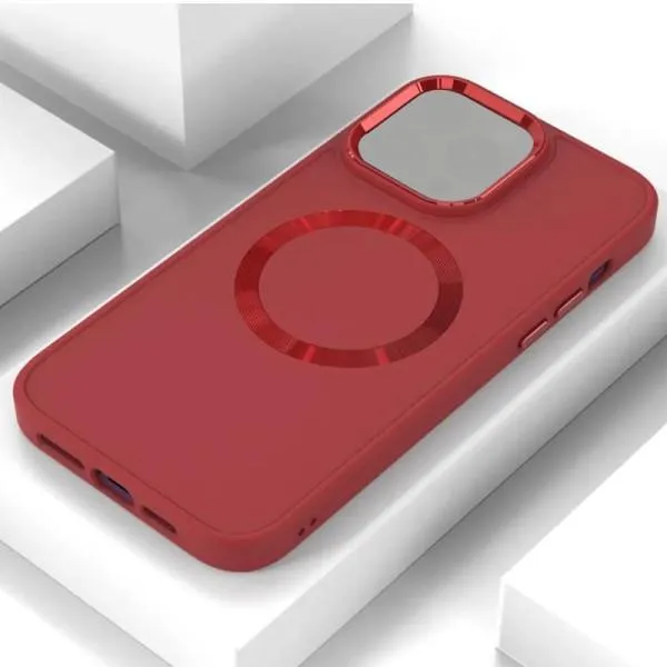 TPU чохол Bonbon Metal Style with MagSafe для Apple iPhone 15 Plus (6.7") — Червоний — фото 5