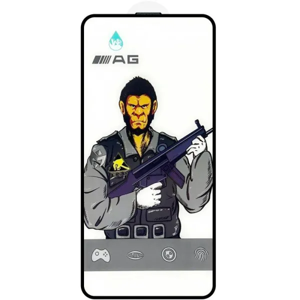 Захисне скло 5D Anti-static Matte (тех.пак) для Apple iPhone 15 Plus / 16 Plus (6.7") — Чорний