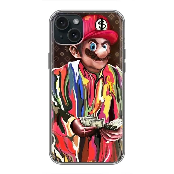 Чехол с принтом «Mario LV» для iPhone 15 Plus