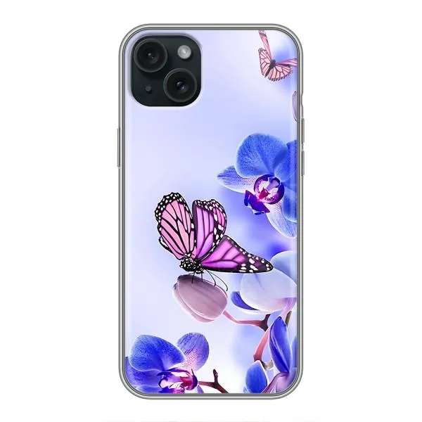 Чохол з принтом «Метелик на квітах» для iPhone 15 Plus Чохол з принтом «Метелик на квітах» для iPhone 15 Plus