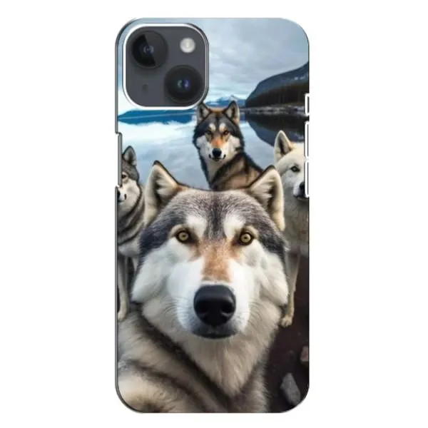 Чехол с принтом «Селфи ХАски» для iPhone 15 Plus