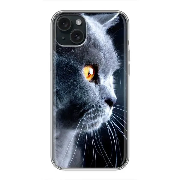 Чехол с принтом «Серый Кот» для iPhone 15 Plus Чехол с принтом «Серый Кот» для iPhone 15 Plus