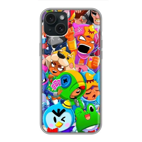 Чехол с принтом «герои Бравл Старс» для iPhone 15 Plus