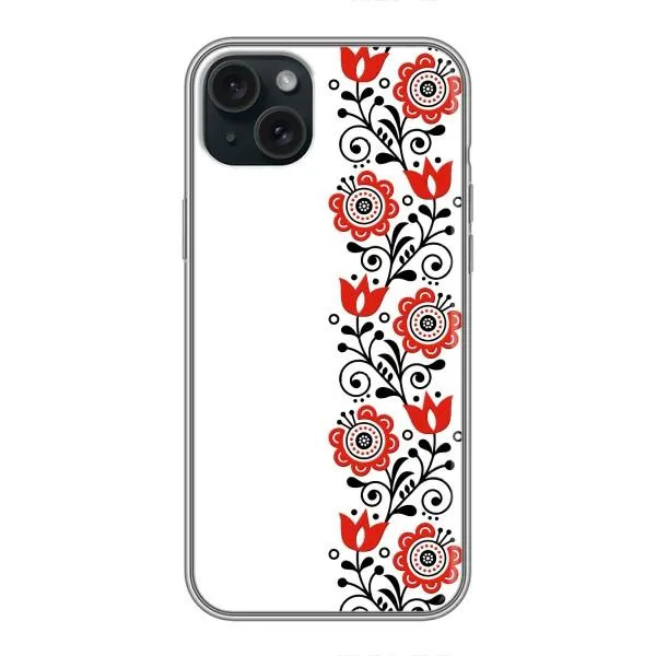 Чехол с принтом «Яркая вишиванка» для iPhone 15 Plus Чехол с принтом «Яркая вишиванка» для iPhone 15 Plus