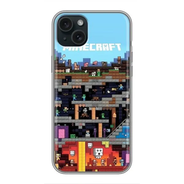 Чехол с принтом «фон Minecraft» для iPhone 15 Plus