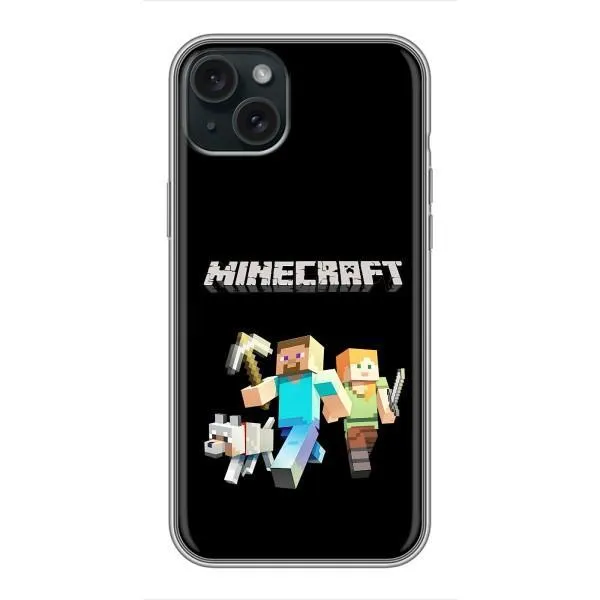 Чехол с принтом «герои Minecraft» для iPhone 15 Plus