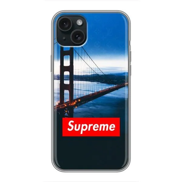 Чехол с принтом «Стиль Supreme» для iPhone 15 Plus