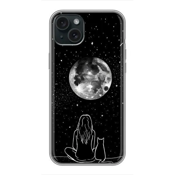 Чехол с принтом «Девушка с котом» для iPhone 15 Plus Чехол с принтом «Девушка с котом» для iPhone 15 Plus