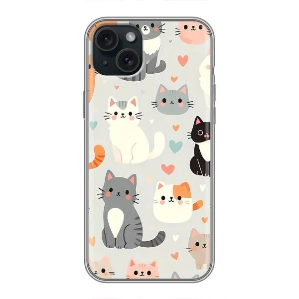 Чехол с принтом «Коллаж котов» для iPhone 15 Plus Чехол с принтом «Коллаж котов» для iPhone 15 Plus