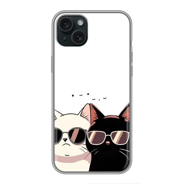 Чехол с принтом «Коты в очках» для iPhone 15 Plus Чехол с принтом «Коты в очках» для iPhone 15 Plus