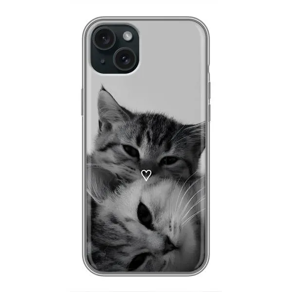 Чехол с принтом «Пара котов» для iPhone 15 Plus Чехол с принтом «Пара котов» для iPhone 15 Plus