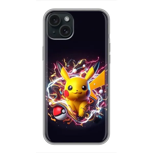 Чохол з принтом «Пікачу з м'ячем» для iPhone 15 Plus Чохол з принтом «Пікачу з м'ячем» для iPhone 15 Plus