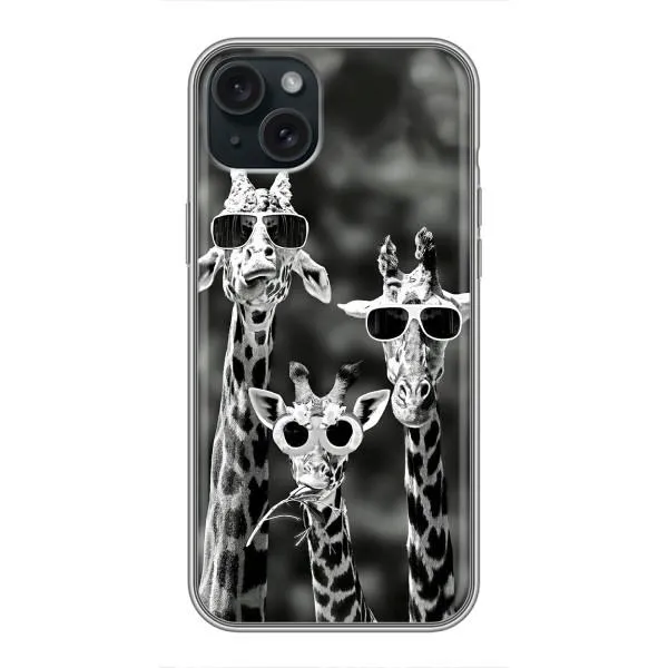 Чехол с принтом «Жирафы в очках» для iPhone 15 Plus Чехол с принтом «Жирафы в очках» для iPhone 15 Plus