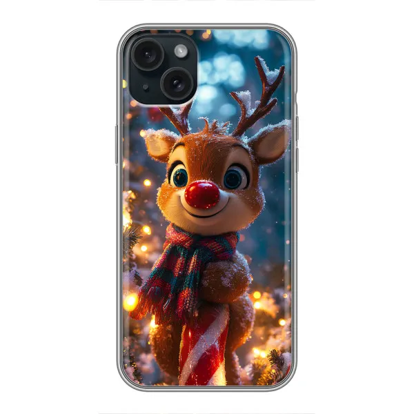 Чохол з принтом «Олень з шарфом» для iPhone 15 Plus