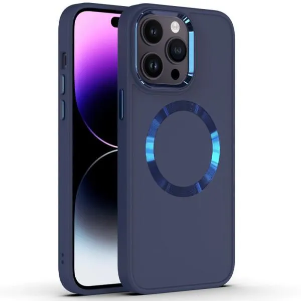 TPU чохол Bonbon Metal Style with MagSafe для Apple iPhone 15 Pro Max (6.7") — Синій — фото 1
