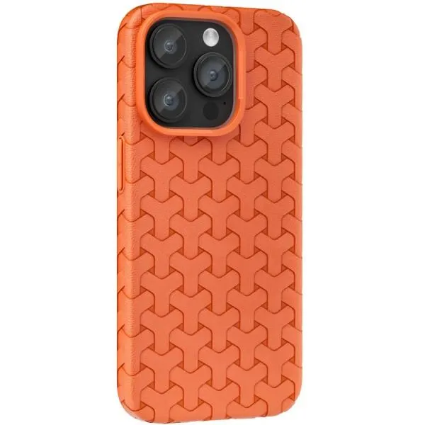 Чохол TPU Weaving для Apple iPhone 15 Pro Max (6.7") — Помаранчевий — фото 1