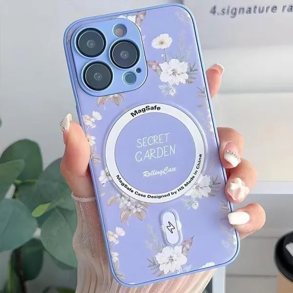 TPU+PC чохол Secret Garden with Magnetic Fit для Apple iPhone 15 Pro Max (6.7") — Ліловий — фото 2