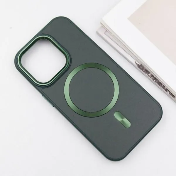Шкіряний чохол SnapCase with Magnetic Fit для Apple iPhone 15 Pro Max (6.7") — Зелений — фото 3