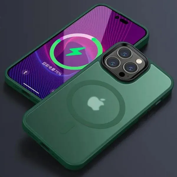 TPU+PC чехол Metal Buttons with MagSafe Colorful для Apple iPhone 15 Pro Max (6.7") — Зеленый — фото 5