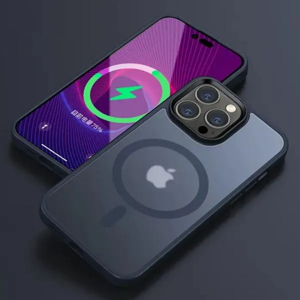 TPU+PC чехол Metal Buttons with MagSafe Colorful для Apple iPhone 15 Pro Max (6.7") — Синий — фото 5
