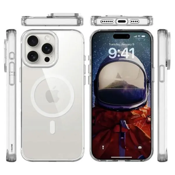 Чохол TPU Space Case Apex with Magnetic Fit для Apple iPhone 15 Pro Max (6.7") — Срібний — фото 2