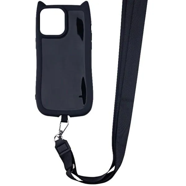 Чохол TPU GETMAN Cat with straps для Apple iPhone 15 Pro Max (6.7") — Чорний — фото 2