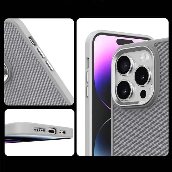 Чохол TPU+PC Carbon Mirage with MagSafe для Apple iPhone 15 Pro Max (6.7") — Сірий — фото 4