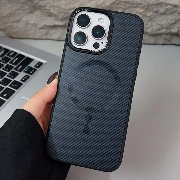 Чохол TPU+PC Carbon Mirage with MagSafe для Apple iPhone 15 Pro Max (6.7") — Чорний — фото 2