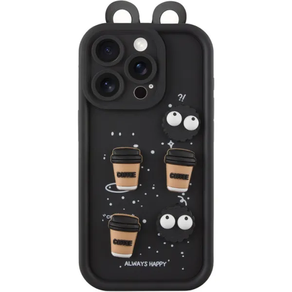 Чохол TPU Toys Case with Ears для Apple iPhone 15 Pro Max (6.7") — Чорний — фото 1