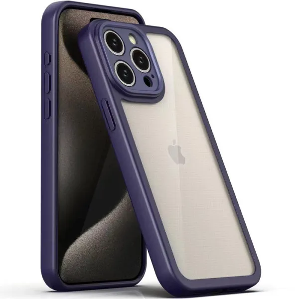 TPU чохол Transparent + Colour 1,5mm для Apple iPhone 15 Pro Max (6.7") — Фіолетовий — фото 1