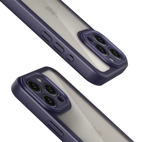TPU чохол Transparent + Colour 1,5mm для Apple iPhone 15 Pro Max (6.7") — Фіолетовий — фото 2