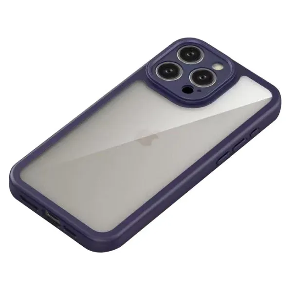 TPU чохол Transparent + Colour 1,5mm для Apple iPhone 15 Pro Max (6.7") — Фіолетовий — фото 3