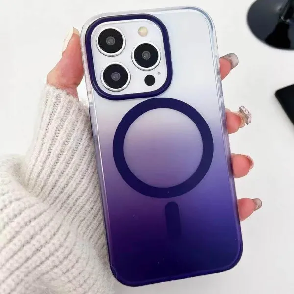 Чехол TPU+PC Phantom with Magnetic Fit для Apple iPhone 15 Pro Max (6.7") — Фиолетовый — фото 2 Чехол TPU+PC Phantom with Magnetic Fit для Apple iPhone 15 Pro Max (6.7") — Фиолетовый — фото 2