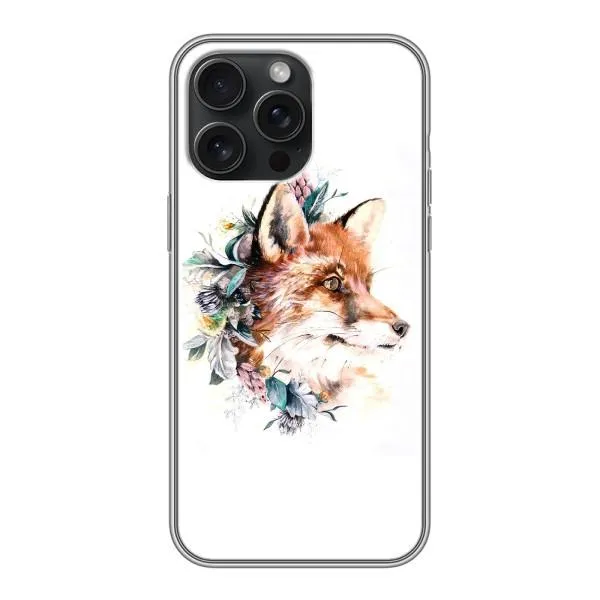 Чехол с принтом «Лисичка в цветочках» для iPhone 15 Pro Max