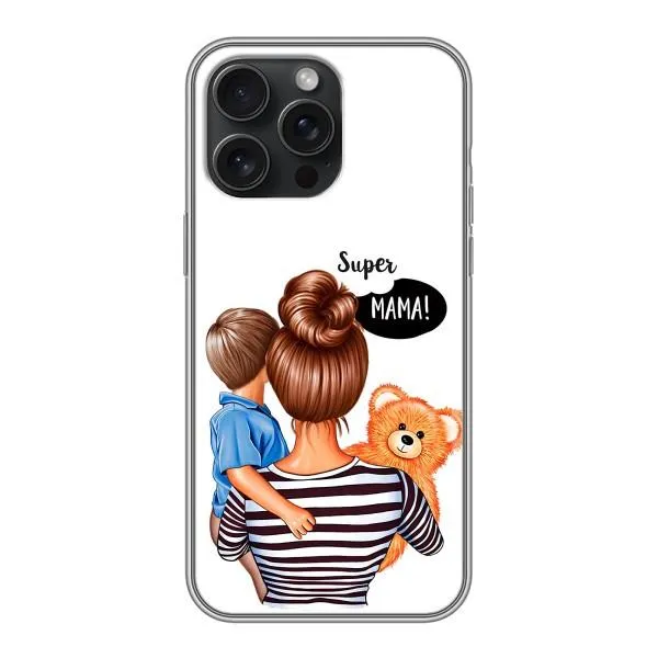 Чехол с принтом «Мама с сыном» для iPhone 15 Pro Max