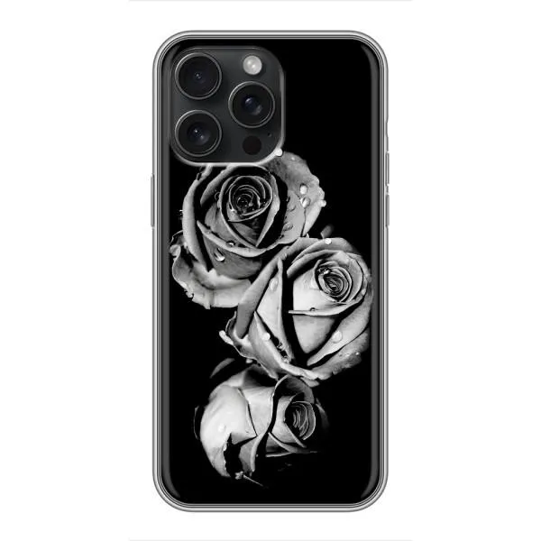 Чехол с принтом «Черная роза» для iPhone 15 Pro Max