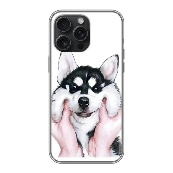 Чехол с принтом «Довольный Хаски» для iPhone 15 Pro Max