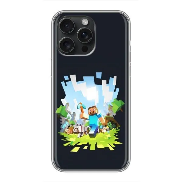 Чехол с принтом «персонажи Minecraft» для iPhone 15 Pro Max