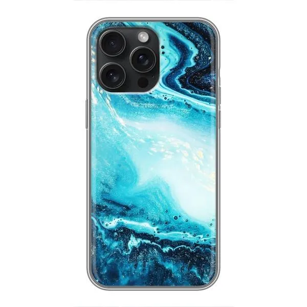Чехол с принтом «Голубой мрамор» для iPhone 15 Pro Max