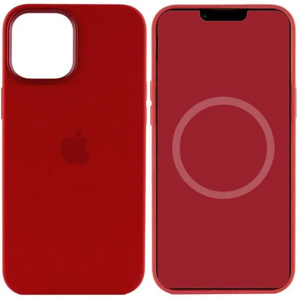 Чехол Silicone case (AAA) with Magsafe and Animation для Apple iPhone 15 Pro (6.1") — Красный — фото 3