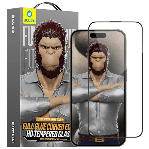 Защитное 3D стекло Blueo Hot Bending для Apple iPhone 15 Pro (6.1") — Черный — фото 1