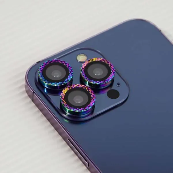Захисне скло Metal Shine на камеру (у упак.) для Apple iPhone 15 Pro (6.1") / 15 Pro Max (6.7") — Бузковий — фото 1